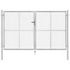 vidaXL Puerta de jard&iacute;n de acero galvanizado 306x150 cm color plata