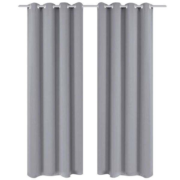 vidaXL Cortina opaca con ojales de metal 270x245 cm gris