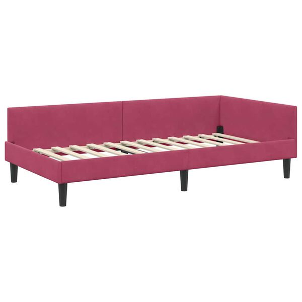 vidaXL Estructura de cama en esquina Rojo vino 90 cm x 200 cm