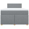 vidaXL Cama box spring con colch&oacute;n tela gris claro 120x200 cm