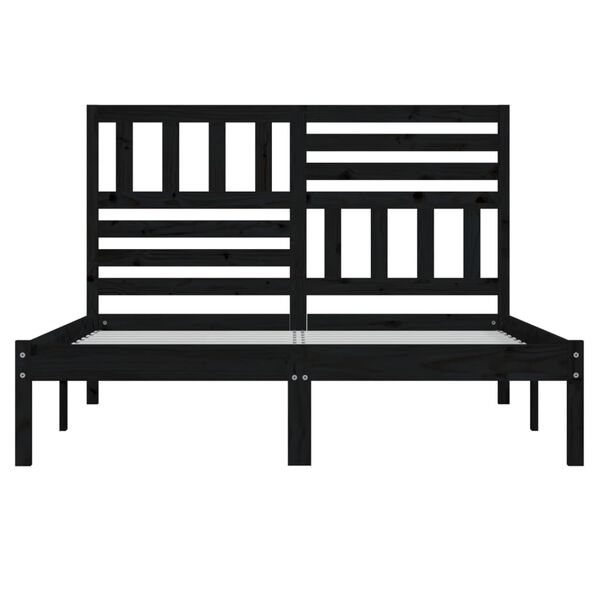vidaXL Estructura de cama de madera maciza pino negra 150x200 cm