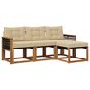 vidaXL Conjunto de sof&aacute;s de exterior con coj&iacute;n 4 pcs Natural y Beige