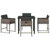 vidaXL Conjunto de Comedor de Jard&iacute;n 5 pcs Gris rat&aacute;n sint&eacute;tico