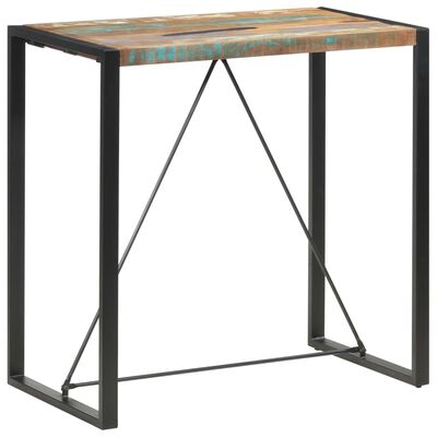 vidaXL Mesa alta de cocina de madera maciza reciclada 110x60x110 cm