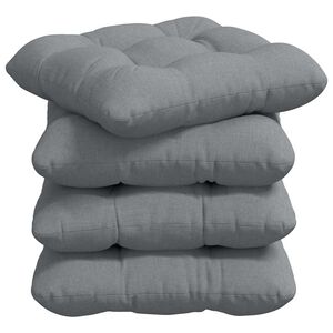 vidaXL Cojines para asiento 4 pcs Gris Claro 40 x 40 x 12 cm tela
