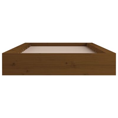 vidaXL Estructura de cama de madera maciza marrón miel 140x190 cm