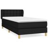 vidaXL Cama box spring con colch&oacute;n tela negro 90x190 cm