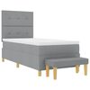 vidaXL Cama tipo Box Spring con colch&oacute;n Gris Claro 90 x 200 cm tela