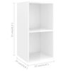 vidaXL Mueble TV pared madera contrachapada blanco brillo 37x37x72 cm