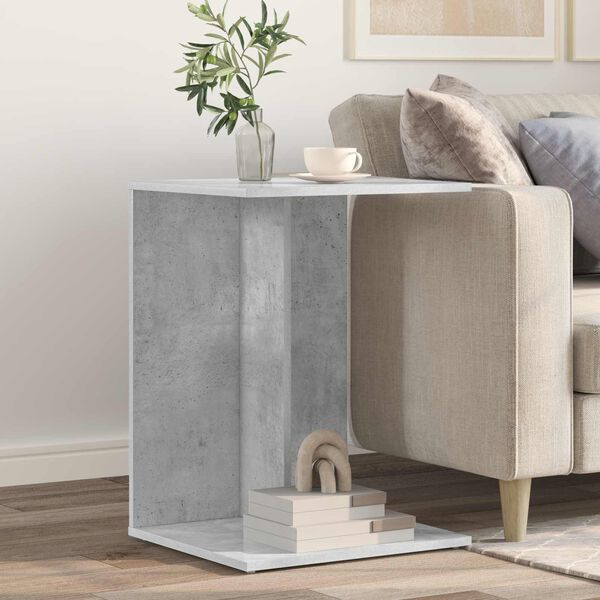 vidaXL Mesa lateral Gris Concreto 45 x 40 x 62,5 cm