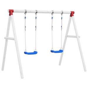vidaXL Columpios con cuerdas 2 unidades polietileno azul 38x16 cm