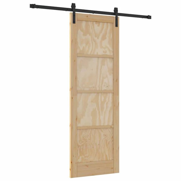 vidaXL Puerta Corredera Natural y negro 73,5 x 211 cm