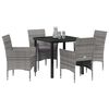 vidaXL Conjunto de Comedor de Jard&iacute;n 5 pcs Gris rat&aacute;n sint&eacute;tico