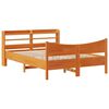 vidaXL Estructura cama con cabecero madera pino marr&oacute;n cera 140x190 cm