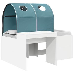 vidaXL Cama con T&uacute;nel 3 uds. Roble Artisian y Azul Claro