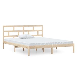 vidaXL Estructura de cama doble peque&ntilde;a de madera maciza 120x190 cm