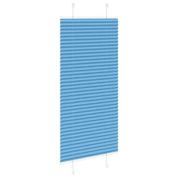 vidaXL Estor Plisado azul 65x100 cm Tela Ancho 64,4 cm Poli&eacute;ster