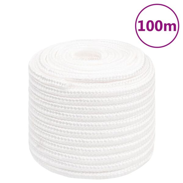 vidaXL Cuerda de barco polipropileno blanco intenso 18 mm 100 m