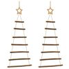 vidaXL &Aacute;rbol de Navidad colgante con estrellas en la parte superior, 2 unidades, 42 x 90 cm, rama natural,