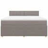 vidaXL Cama box spring con colch&oacute;n tela gris taupe 180x200 cm