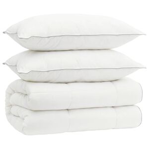 vidaXL Juego de edred&oacute;n y almohada 3 uds. 200x200 cm 4 estaciones Lana