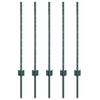 vidaXL Poste de cerca empotrado 5 uds. Verde 120 cm