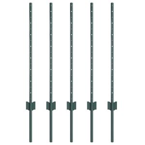 vidaXL Poste de cerca empotrado 5 uds. Verde 120 cm
