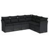 vidaXL Set de sof&aacute;s de jard&iacute;n 6 piezas y cojines rat&aacute;n sint&eacute;tico negro