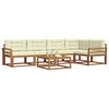 vidaXL Conjunto de sof&aacute;s de exterior con coj&iacute;n 6 pcs Natural y Crema