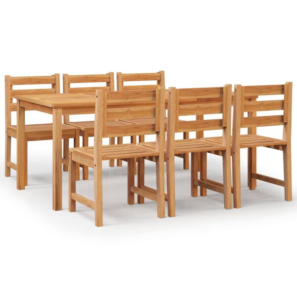 vidaXL Juego de comedor de jard&iacute;n 7 piezas madera maciza de teca