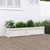 vidaXL Jardinera de madera maciza de pino blanca 150x31x31 cm