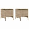 vidaXL 2 uds. Reposapi&eacute;s de Jard&iacute;n Rat&aacute;n sint&eacute;tico Beige y Crema