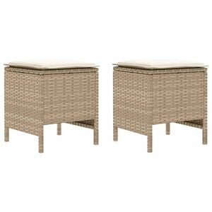 vidaXL 2 uds. Reposapi&eacute;s de Jard&iacute;n Rat&aacute;n sint&eacute;tico Beige y Crema