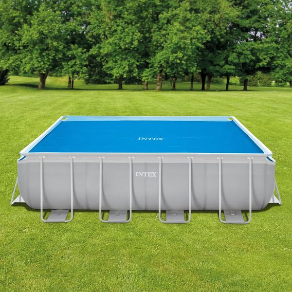 Intex Cubierta de piscina solar de polietileno azul 378x186 cm