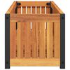 vidaXL Jardinera de madera maciza de acacia y acero 110x30x27,5 cm