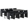 vidaXL Set de comedor de jard&iacute;n 9 pzas y cojines rat&aacute;n sint&eacute;tico negro