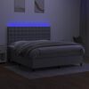 vidaXL Cama box spring colch&oacute;n y luces LED tela gris claro 180x200 cm
