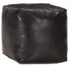 vidaXL Puf negro 40x40x40 cm cuero genuino de cabra