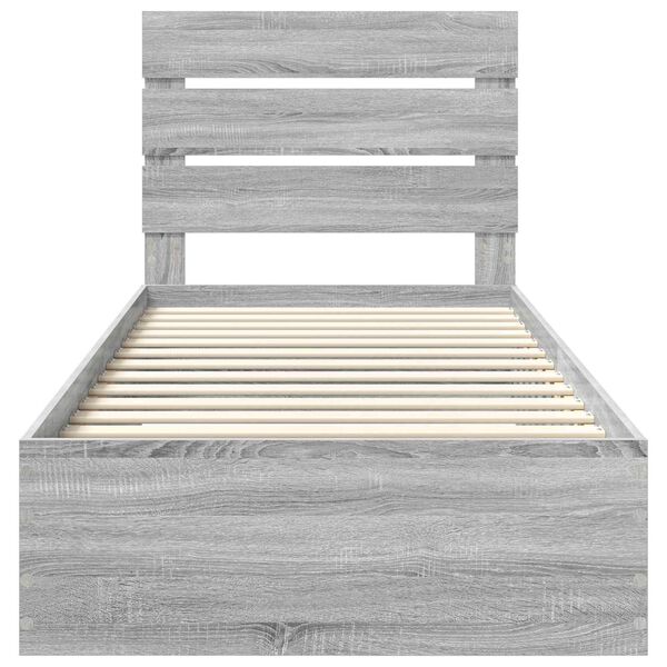 vidaXL Estructura de cama Gris Sonoma 90 x 200 cm Madera de ingenier&iacute;a