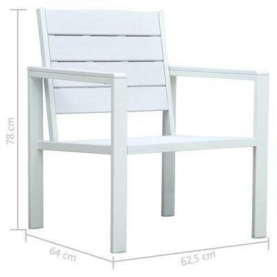 vidaXL Juego de muebles de jardín 4 piezas HDPE aspecto madera blanco