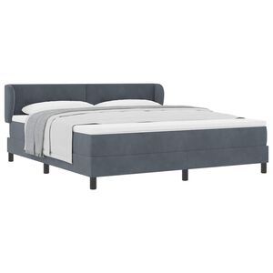 vidaXL Cama tipo Box Spring Gris oscuro 180 x 200 cm Terciopelo
