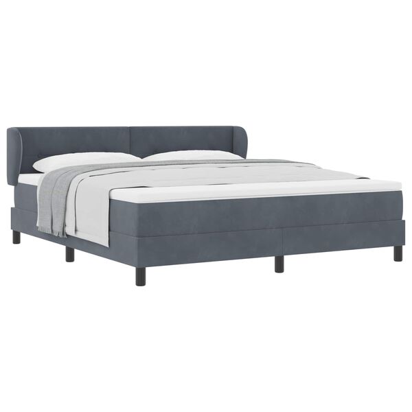 vidaXL Cama tipo Box Spring Gris oscuro 180 x 200 cm Terciopelo