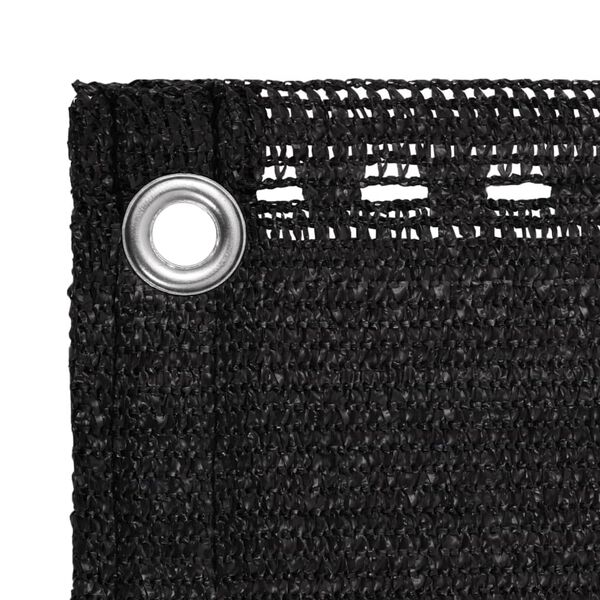 vidaXL Toldo para balc&oacute;n HDPE negro 90x500 cm