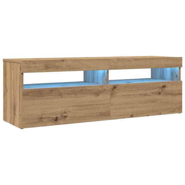 vidaXL Mueble de TV luces LED madera roble artisan 120x35x40 cm