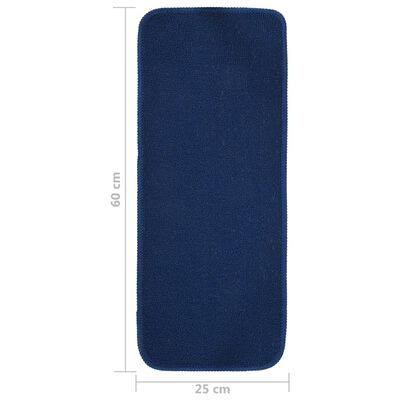 vidaXL Alfombrilla de escalera 15 uds azul marino rectangular 60x25 cm