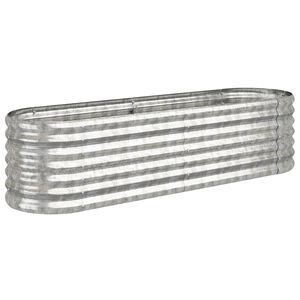 vidaXL Jardinera arriate acero galvanizado plata 152x40x36 cm