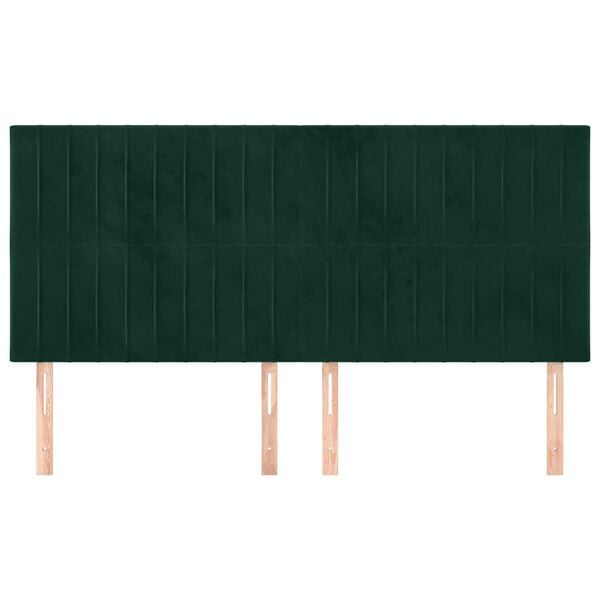 vidaXL Cabecero Terciopelo Verde Oscuro 180x5x118/128 cm
