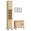 vidaXL Set de muebles de ba&ntilde;o 3 pzas madera contrachapada roble Sonoma