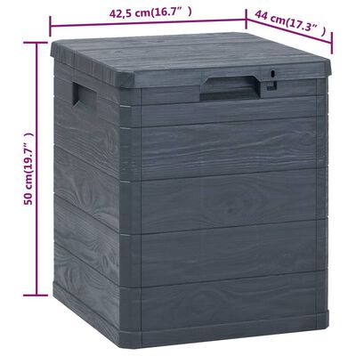 vidaXL Caja de almacenamiento de jardín 90 L gris antracita