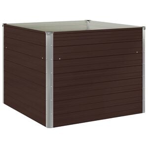 vidaXL Mesa de cultivo de acero galvanizado marr&oacute;n 100x100x77 cm